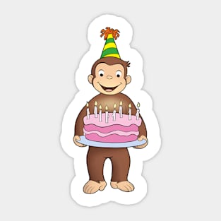 Curious George Birthday 4 Sticker